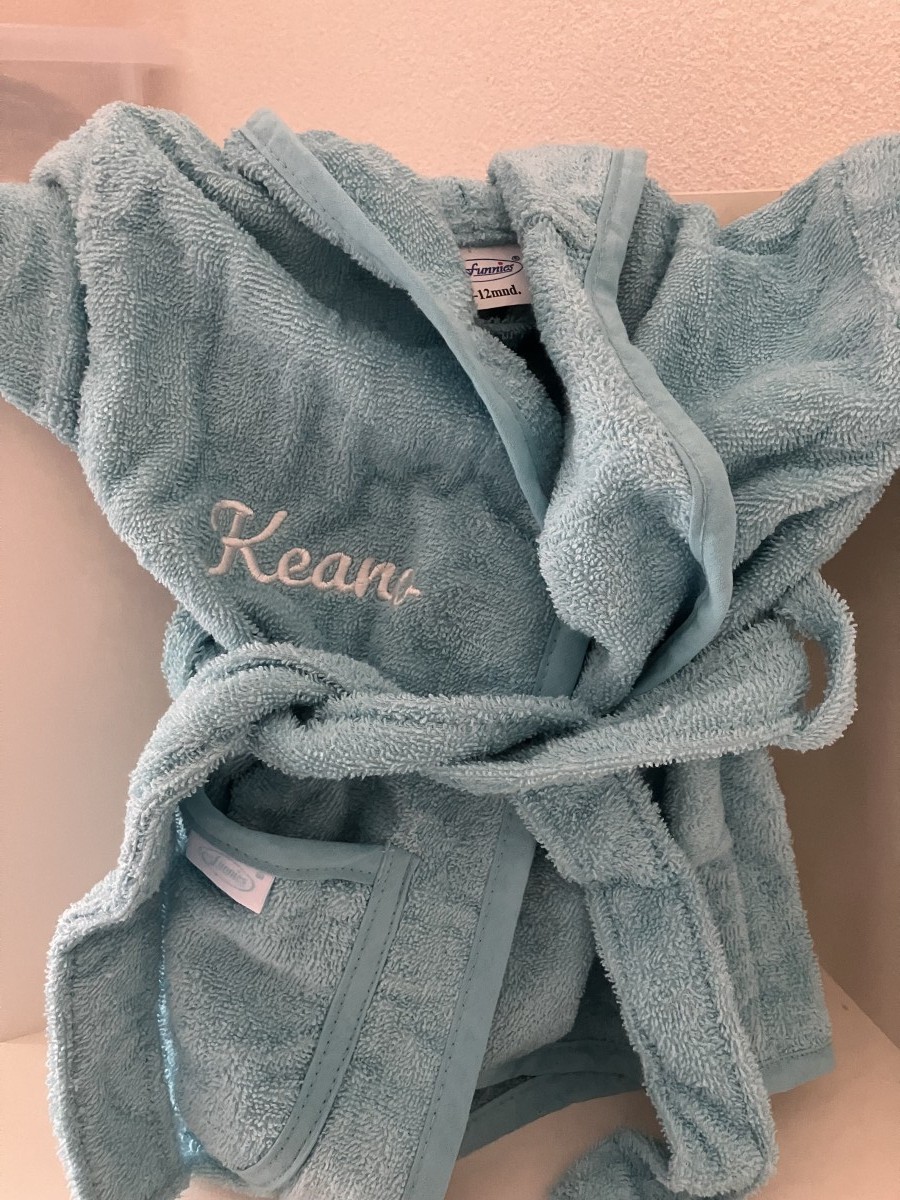 Borduren badjasje achterkant